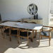 Round Chairs in Black and Wood Finishes at The Head of a Dining Table