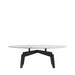Side Facing View of The Evelyn Coffee Table - Round With a White Calacatta Ceramic Surface