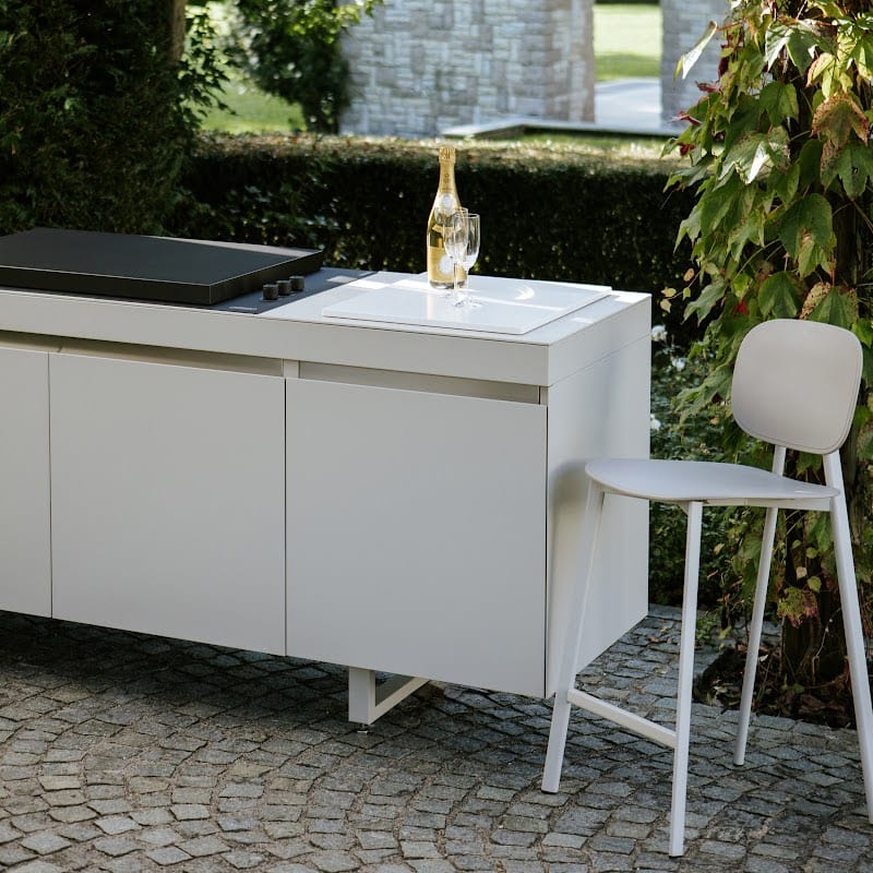 Fogher Agher Material Silk Outdoor Kitchen With Recessed Barbecue