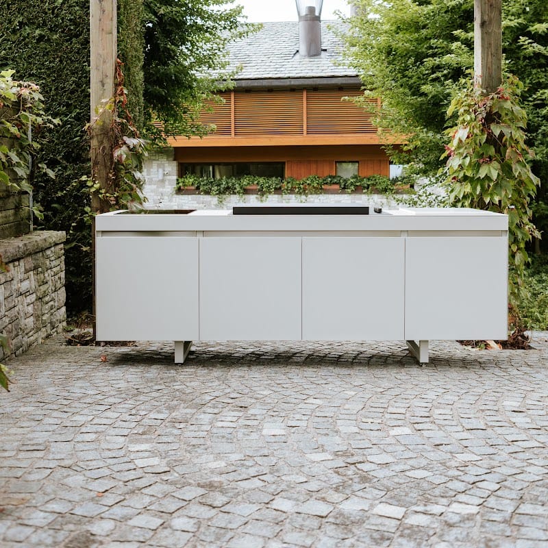 Fogher Agher Material Silk Outdoor Kitchen With Recessed Barbecue