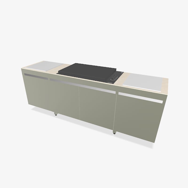 Fogher Agher Ancient Sage Outdoor Kitchen With Recessed Barbecue