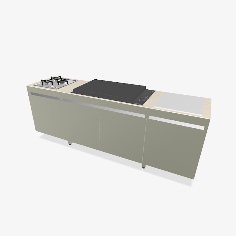 Fogher Agher Ancient Sage Outdoor Kitchen With Recessed Barbecue