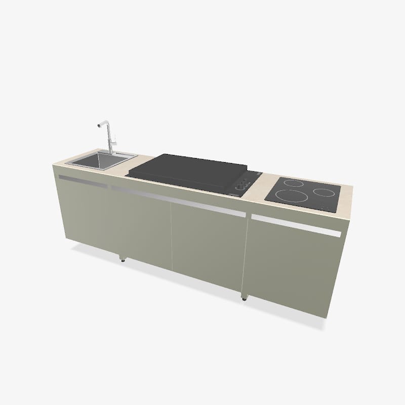 Fogher Agher Ancient Sage Outdoor Kitchen With Recessed Barbecue