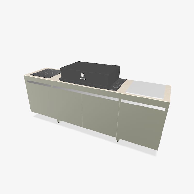 Fogher Agher Ancient Sage Outdoor Kitchen With Recessed Barbecue