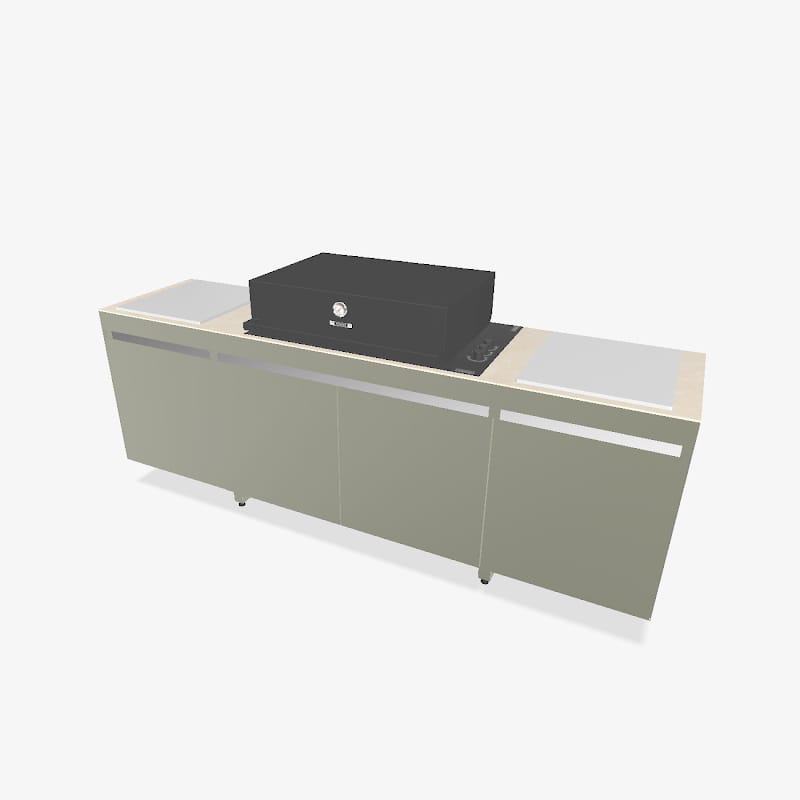 Fogher Agher Ancient Sage Outdoor Kitchen With Recessed Barbecue