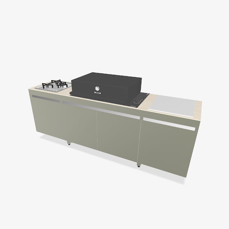 Fogher Agher Ancient Sage Outdoor Kitchen With Recessed Barbecue