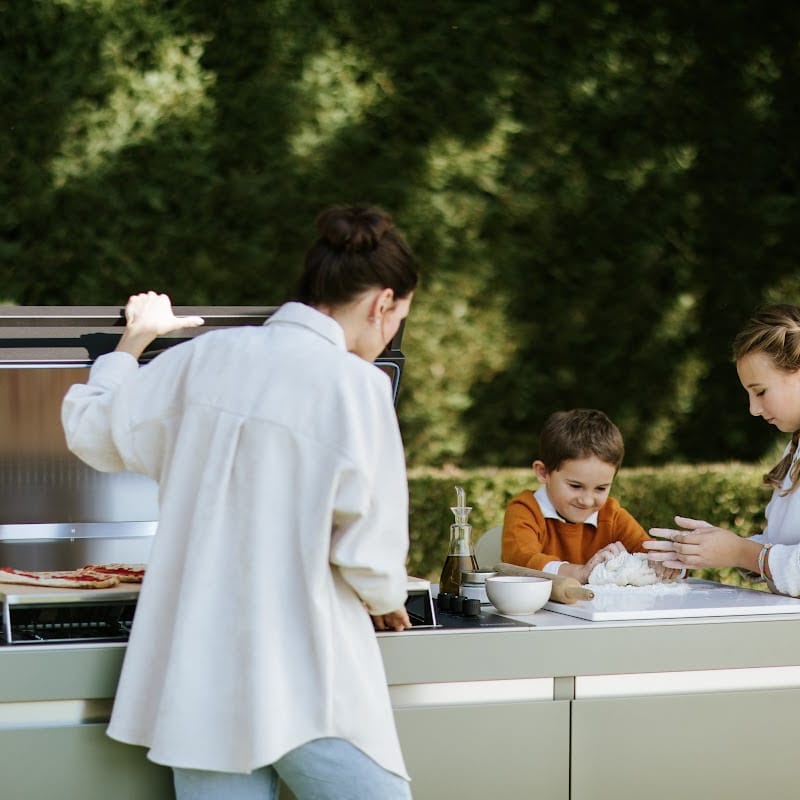 Fogher Agher Ancient Sage Outdoor Kitchen With Recessed Barbecue