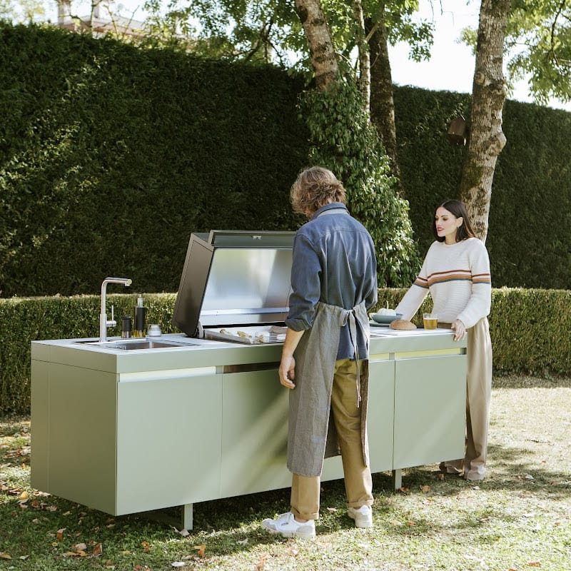 Fogher Agher Ancient Sage Outdoor Kitchen With Recessed Barbecue