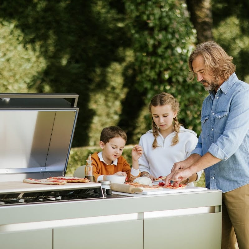 Fogher Agher Ancient Sage Outdoor Kitchen With Recessed Barbecue