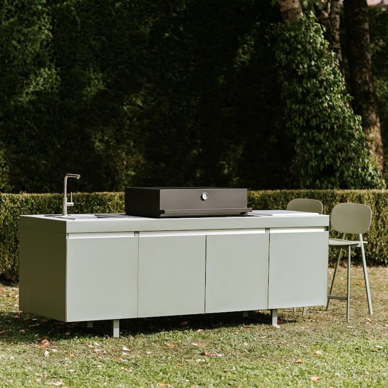 Fogher Agher Ancient Sage Outdoor Kitchen With Recessed Barbecue