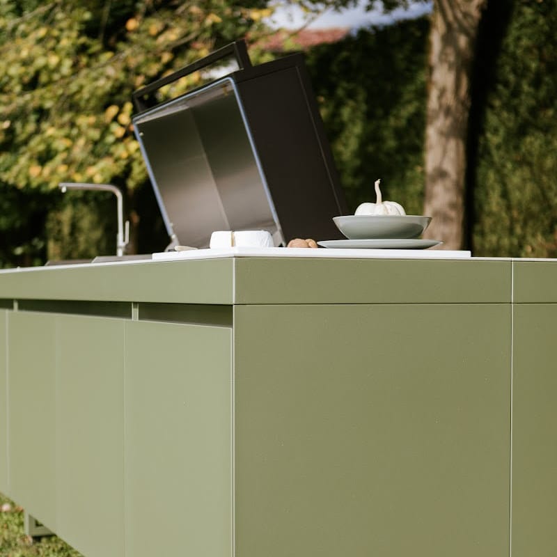 Fogher Agher Ancient Sage Outdoor Kitchen With Recessed Barbecue