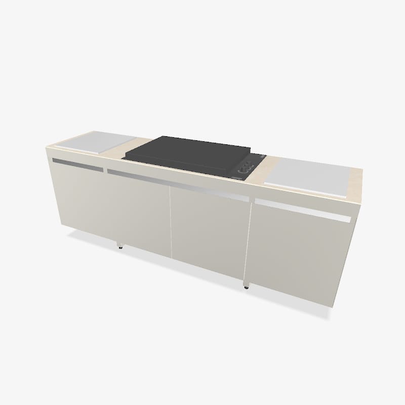 Fogher Agher Material Silk Outdoor Kitchen With Recessed Barbecue
