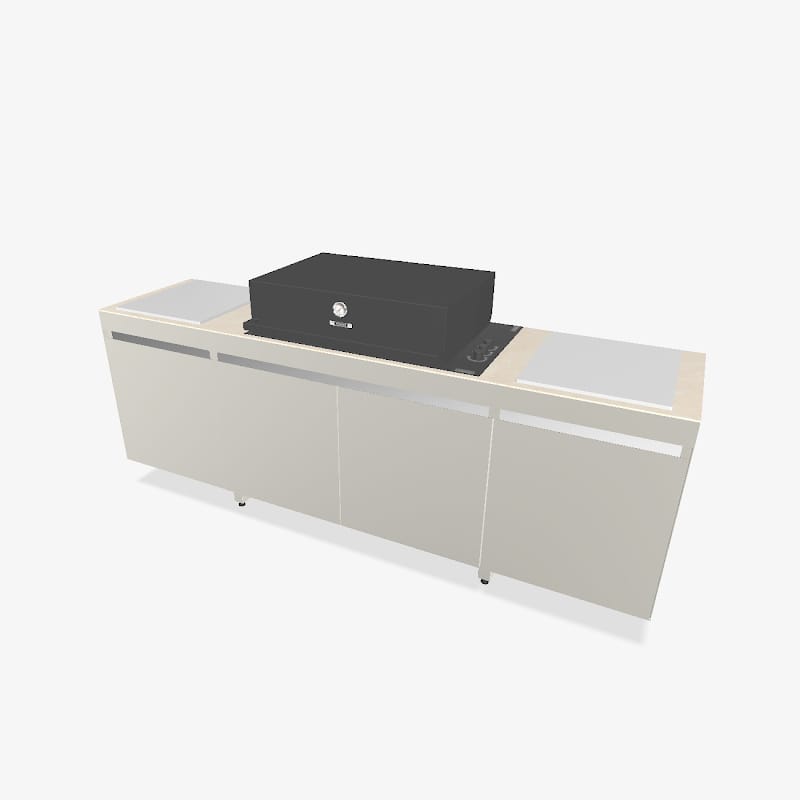 Fogher Agher Material Silk Outdoor Kitchen With Recessed Barbecue
