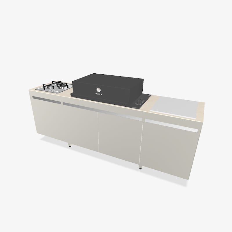Fogher Agher Material Silk Outdoor Kitchen With Recessed Barbecue