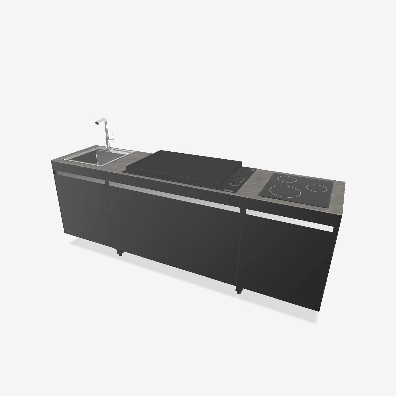 Fogher Agher Obsidian Outdoor Kitchen With Recessed Barbecue