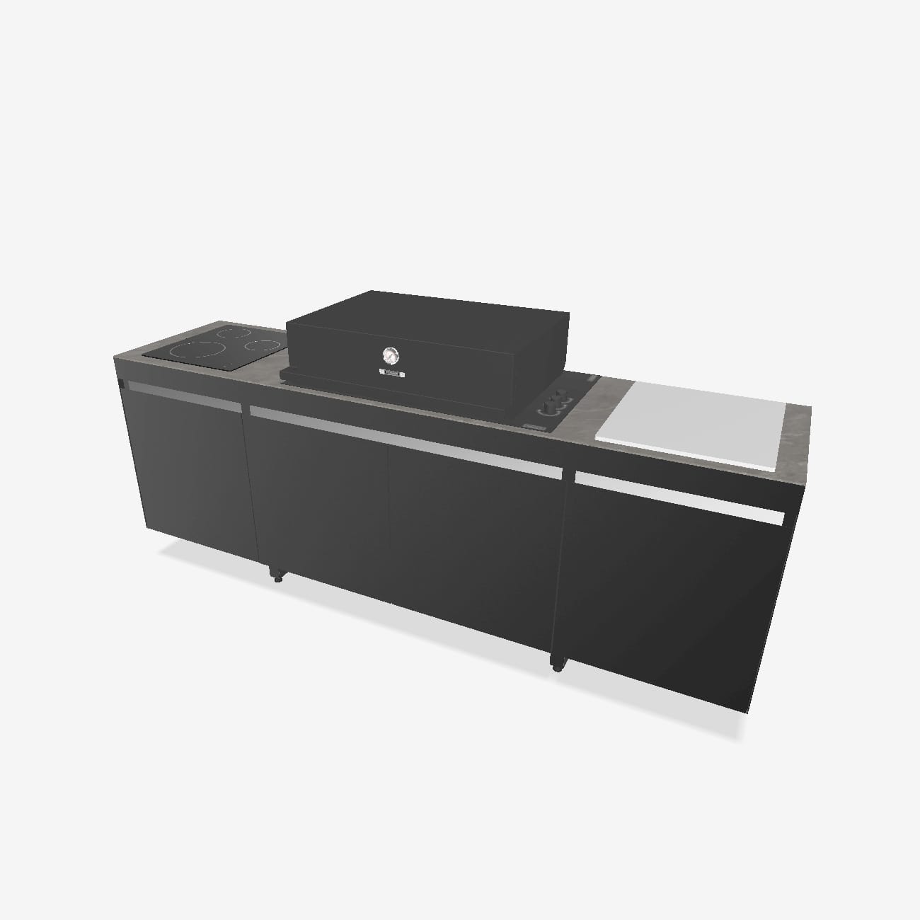 Fogher Agher Obsidian Outdoor Kitchen With Recessed Barbecue