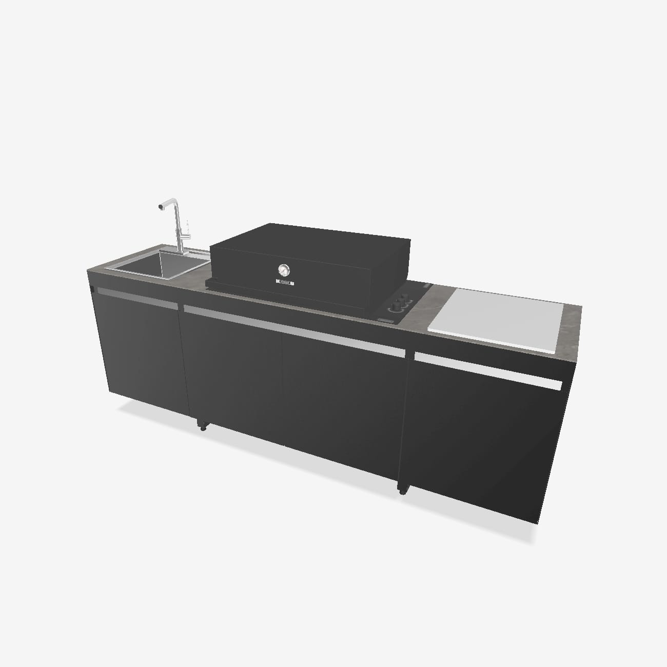Fogher Agher Obsidian Outdoor Kitchen With Recessed Barbecue