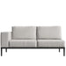 Front View of the Francis Outdoor Left Arm 2 Seater In Palisades Color With Black Base