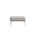 Side View Of The Francis Outdoor Ottoman In Palisades Color With White Base