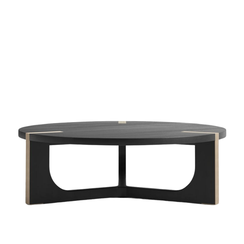 Side Facing View of The Julius Coffee Table in Black Oak Veneer Finish