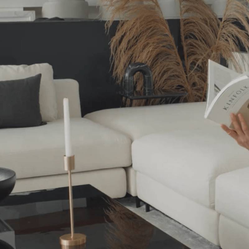 The Liza Coffee Table With Walnut Veneer Finish in Living Room