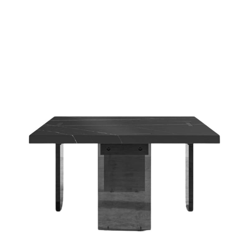 Side Facing View of The Marbella Coffee Table With Black Pietra Ceramic Surface