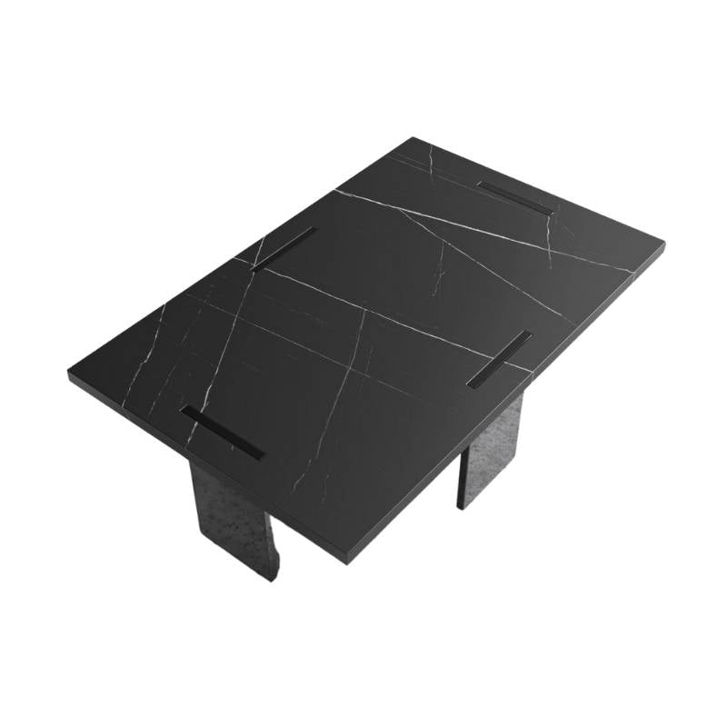 Top View of The Marbella Coffee Table With Black Pietra Ceramic Surface
