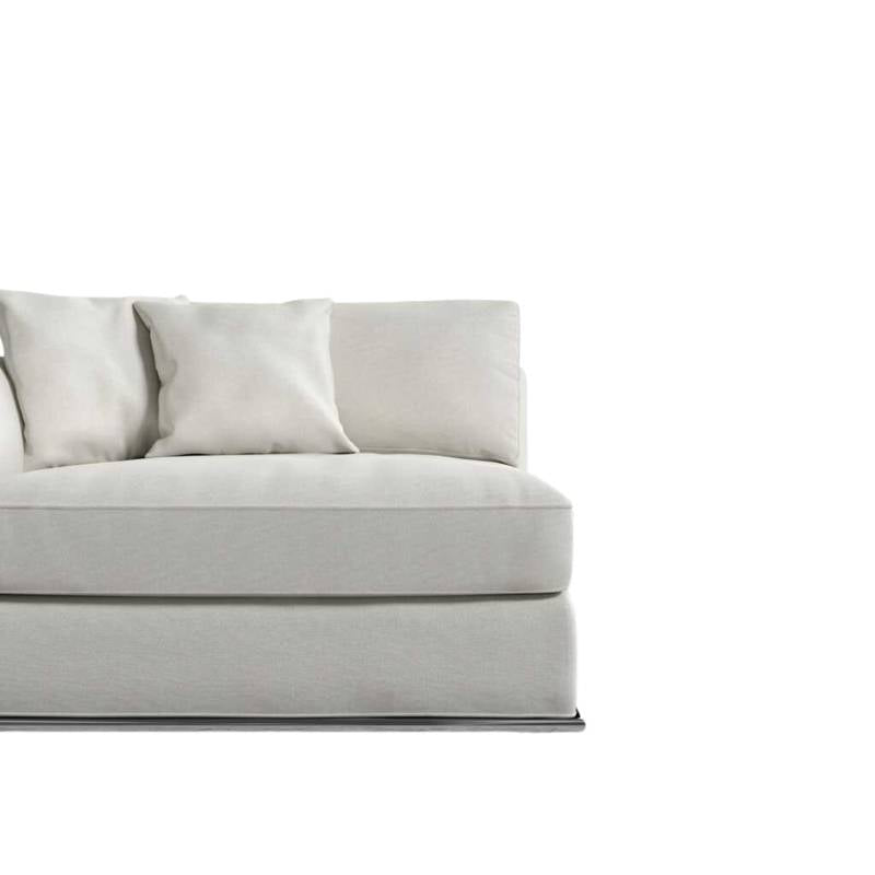 Close Up View of The Milo 1 Seater Left Arm in Alesund Fabric and Color