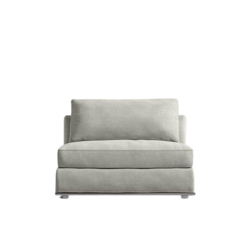 Front Facing View of The Milo 1-seater Armless in Haze Fabric and Color