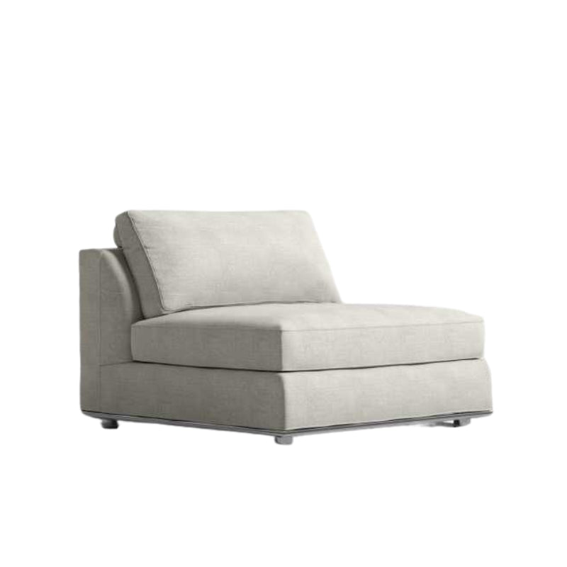 Angled Side View of The Milo 1-seater Armless in Haze Fabric and Color