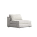 Angled Side View of The Milo 1-seater Armless in Pearl Fabric and Color