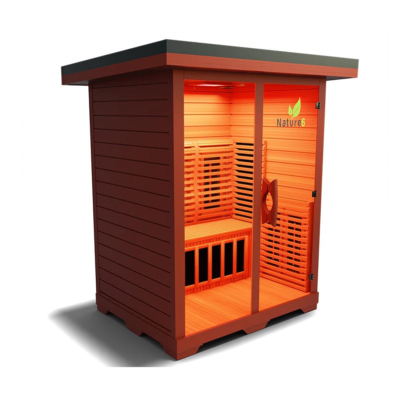 Medical Saunas 3-Person Nature 6 Ultra Full Spectrum Outdoor Flat Top Dry Sauna