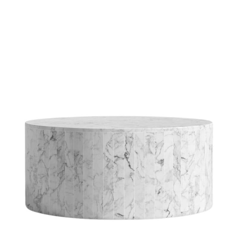 Front Facing View of The Nova Coffee Table With White Carrara Marble Surface