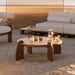 Close up View of The Orb Coffee Table With Arcadia Wood Finish 