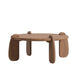 Angled Side View of The Orb Coffee Table With Arcadia Wood Finish