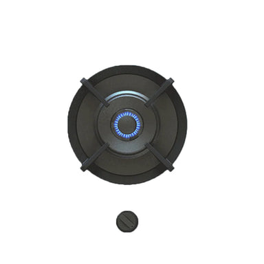 Pitt Azuma Gas stove burner with blue flame on a white background
