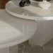 Close Up The Romulus Nesting Coffee Table in White Travertine Nesting Together