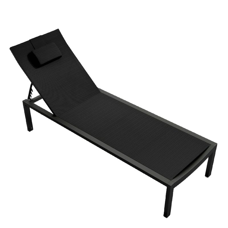 Angled Overhead View Of The Spencer Outdoor Lounger in Black
