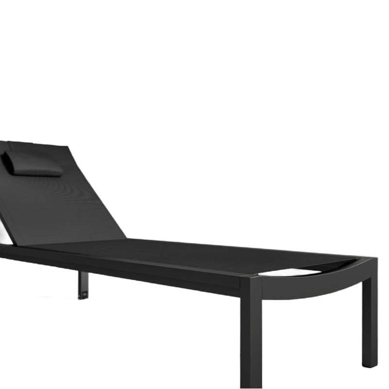 Close Up View Of The Spencer Outdoor Lounger in Black