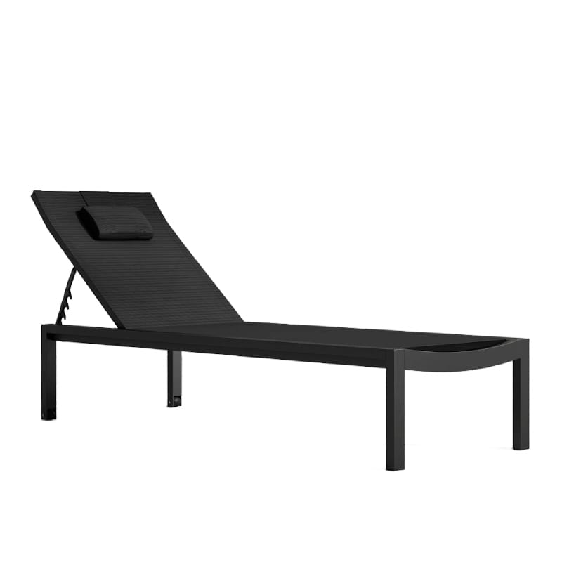 Angled Facing View Of The Spencer Outdoor Lounger in Black
