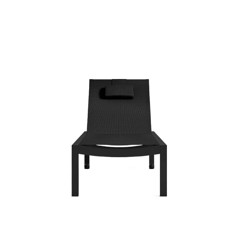Front Facing View Of The Spencer Outdoor Lounger in Black
