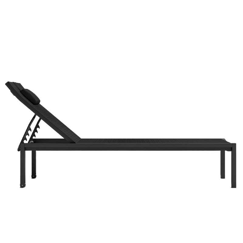 Side View Of The Spencer Outdoor Lounger in Black