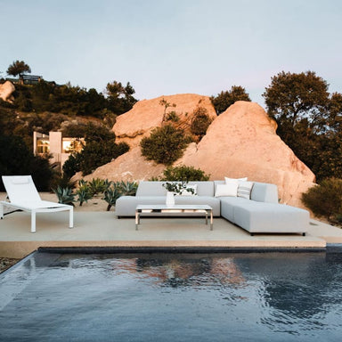 White Spencer Outdoor Lounger Next To Pool