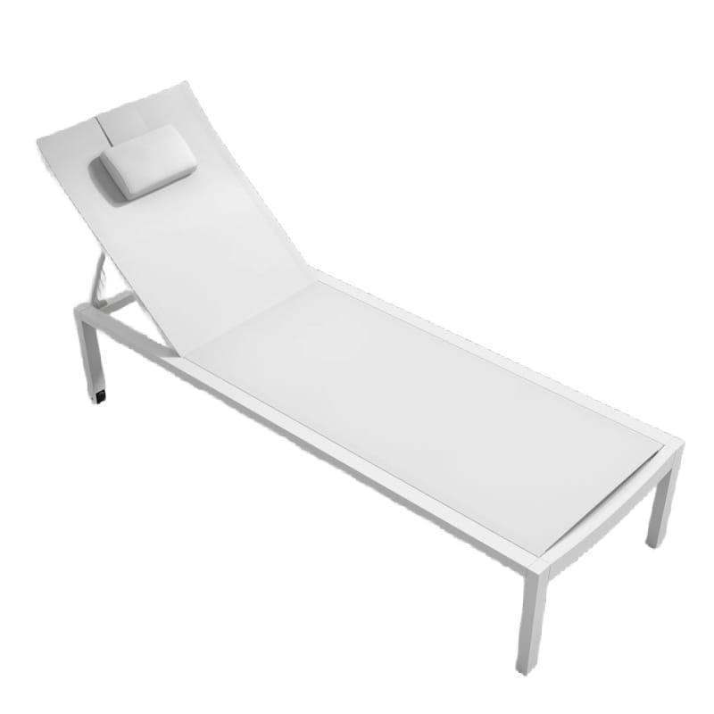 Angled Overhead View Of The Spencer Outdoor Lounger in White