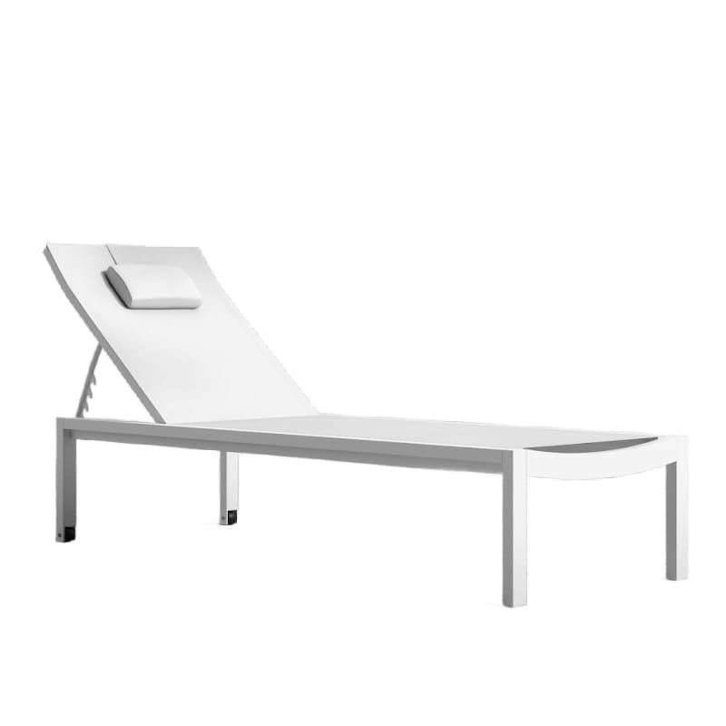Angled Facing View Of The Spencer Outdoor Lounger in White