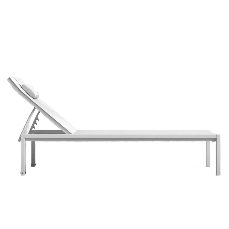 Side View Of The Spencer Outdoor Lounger in White