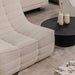 Close Up View The Tanner Modular Sectional in Pearl Fabric and Color in a Living Room