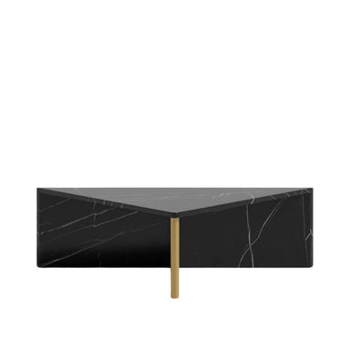 Front Facing View of The Low Terra Coffee Table in Black Marble