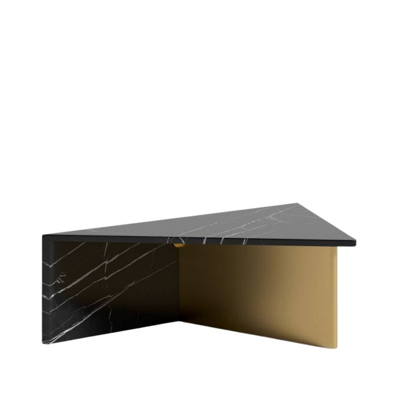 Angled View of The Low Terra Coffee Table in Black Marble