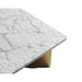 Close Up Top View of The Terra Modular Coffee Table - Low With a White Carrara Marble Surface